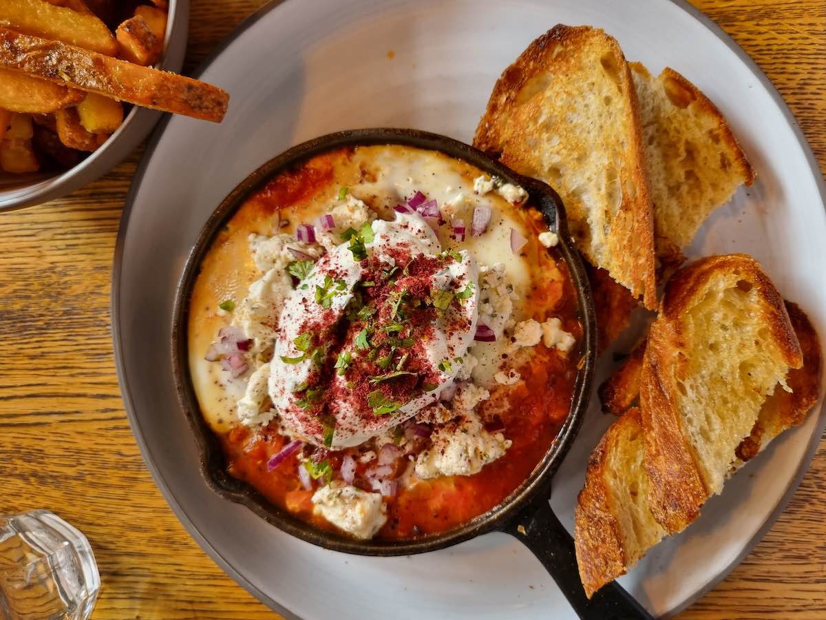 the vegetarian shakshuka with sourdough bread