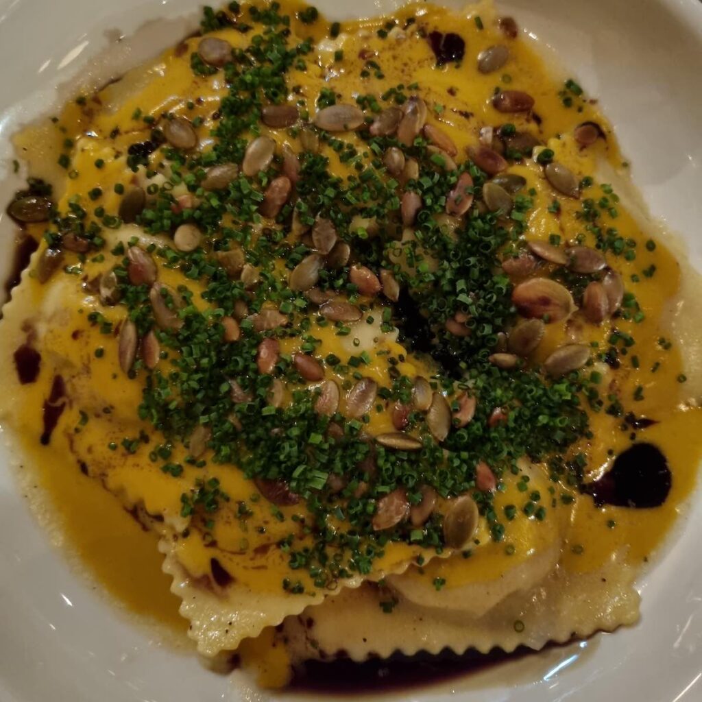 The vegetarian ravioli dish at Cafe Nieuw Amsterdam