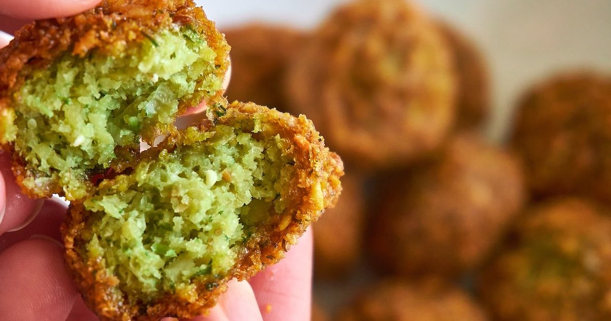 Inside a falafel