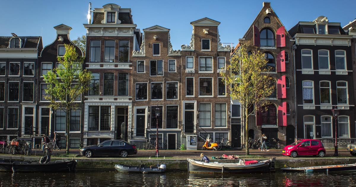 houses along the canal in Amsterdam