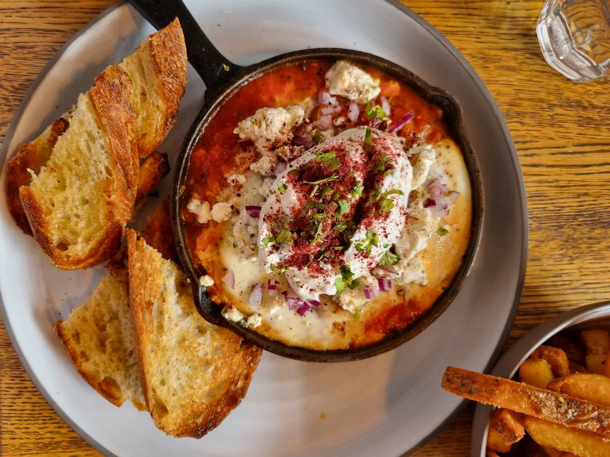 the shakshuka at Box Sociaal brunch in Amsterdam.