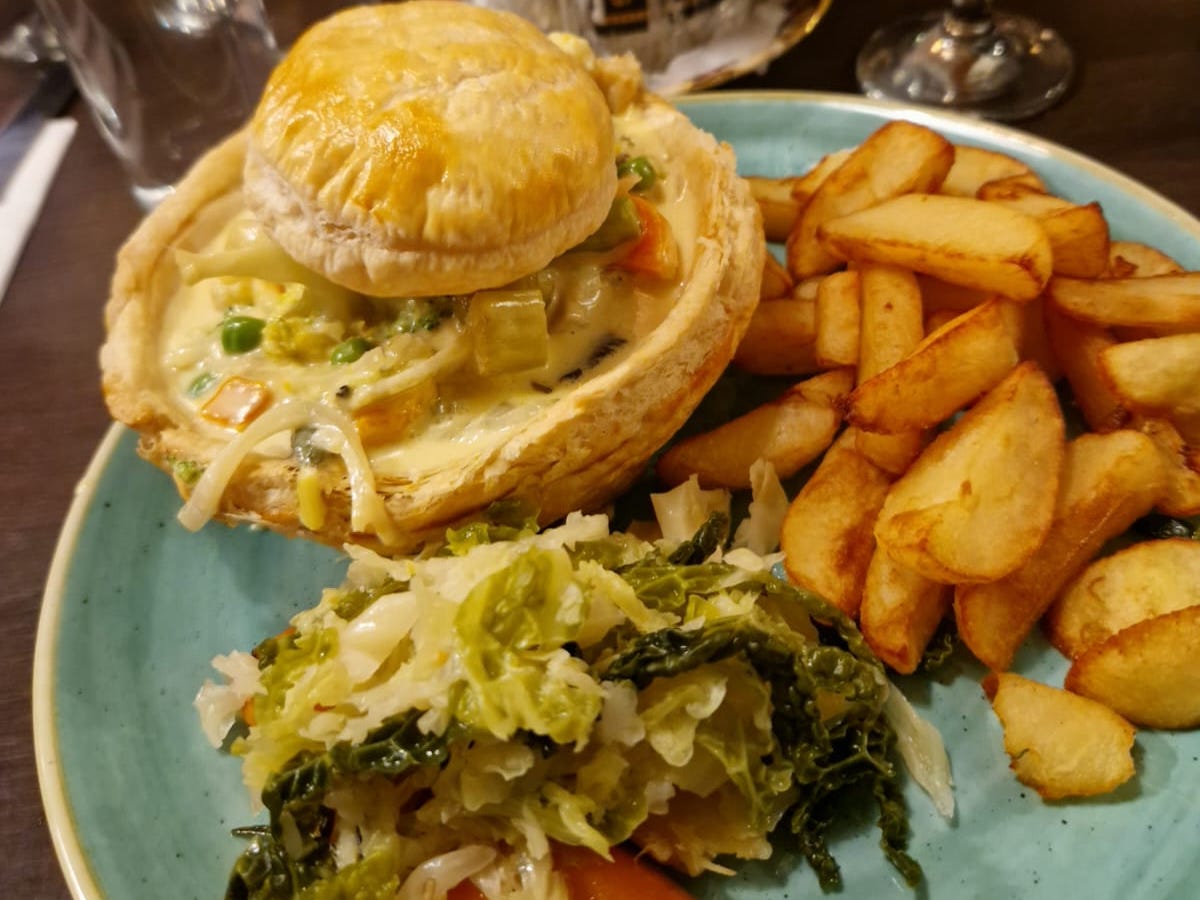 the vegetarian pie at Darcys in Belfast