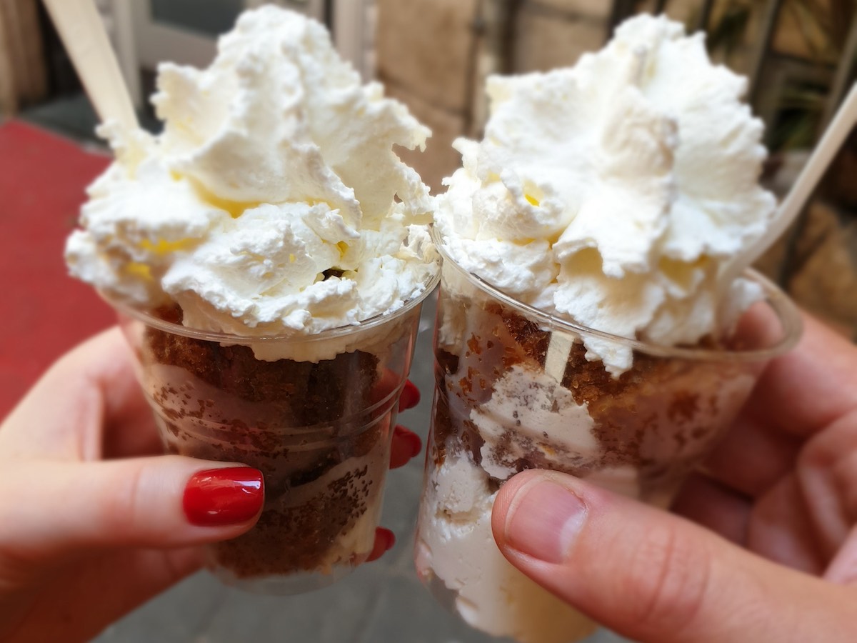 the iced granita coffee at La Casa Del Caffe Tazza Doro