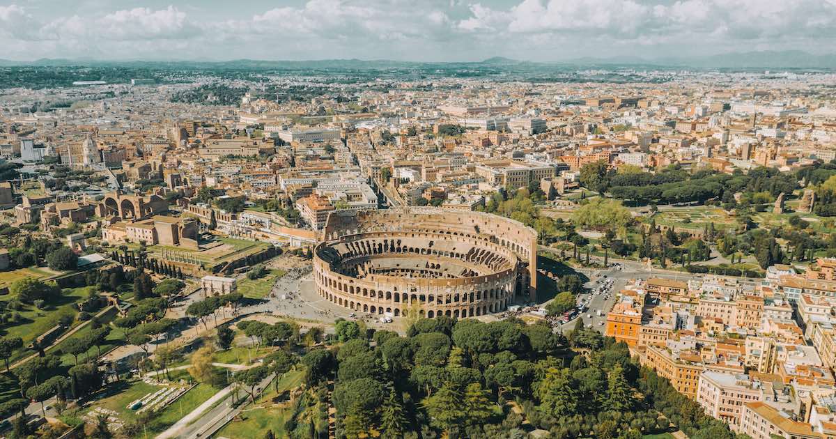 birdseye view of Rome