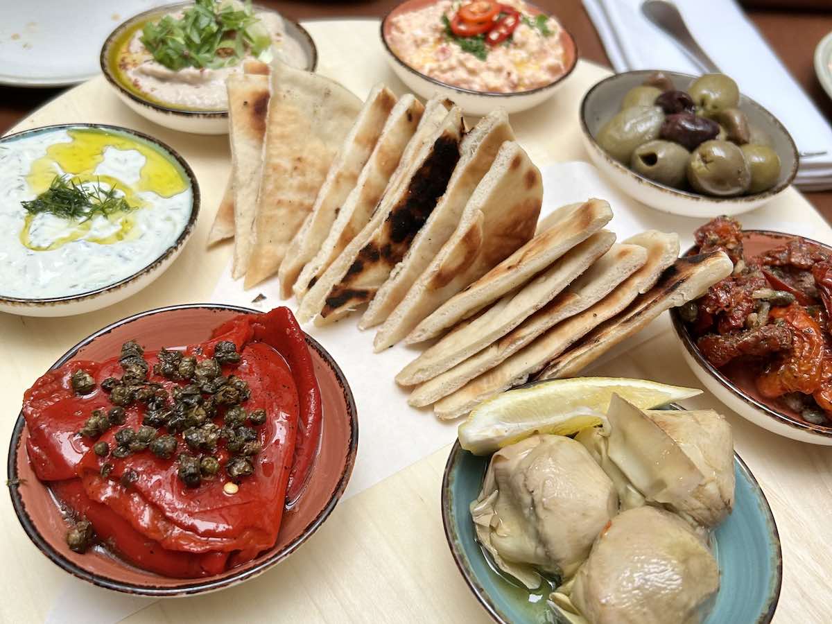 The vegetarian mezze selection at Lotti's in Amsterdam